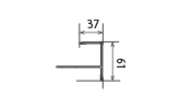 ACCESSOIRE BARDAGE BOIS COMPOSITE BROSSÉ (H54) IP IPÉ – CA37 PROFILE EXTRÉMITÉ 37*61*3000